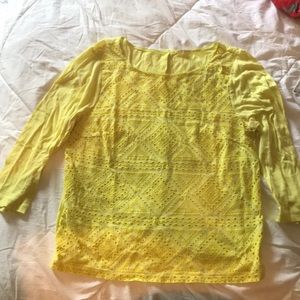 Jcrew Eyelet front three quarter tee